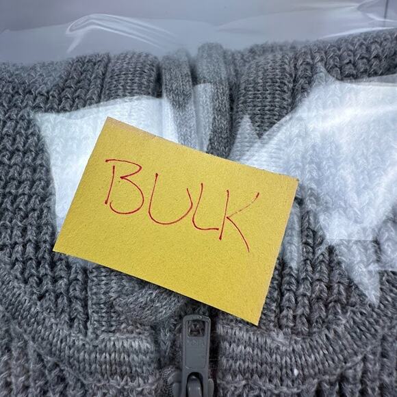 J Mclaughlin Sweater Women Large Gray Zip Cardigan Waffle Knit Minimalist Preppy - Picture 12 of 13